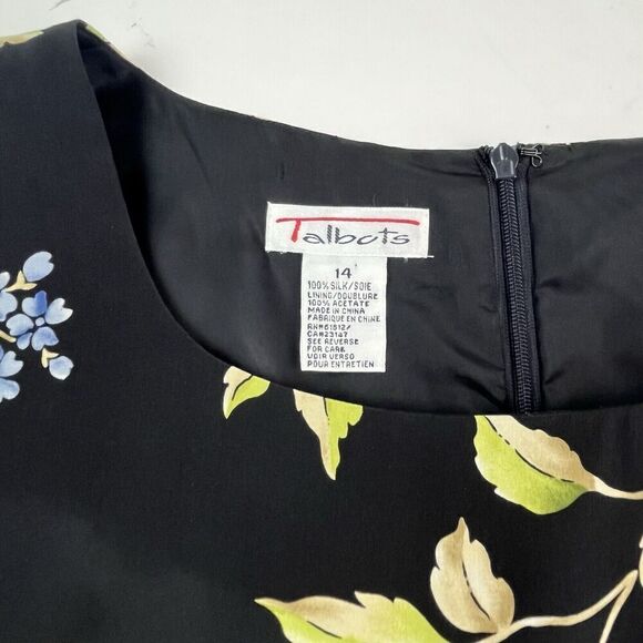 Vintage Talbots 100% Silk Floral Maxi Dress Retro preppy feminine - Picture 4 of 12